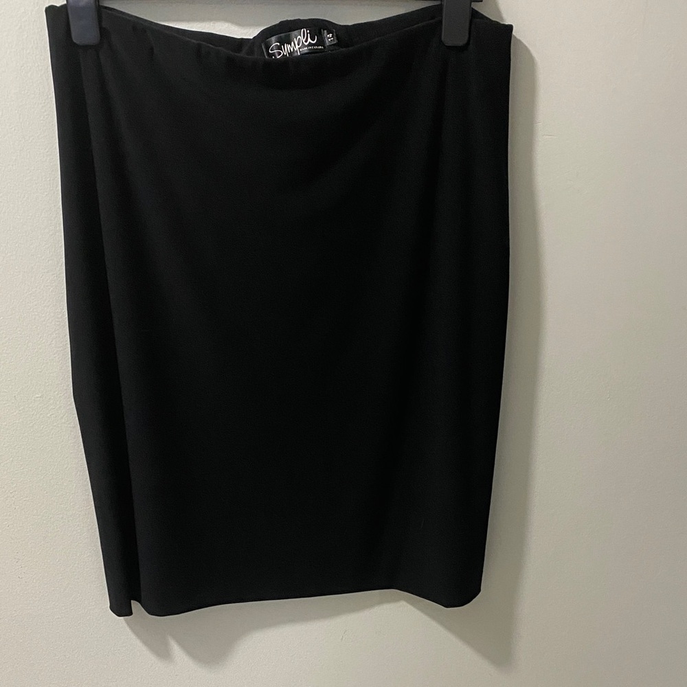 Sympli Elegant Black Pencil Skirt